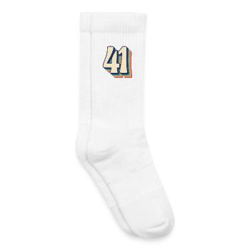 Vintage Retro Number 41 Forty One T-Shirt - Kids Tennis Socks - white - Right