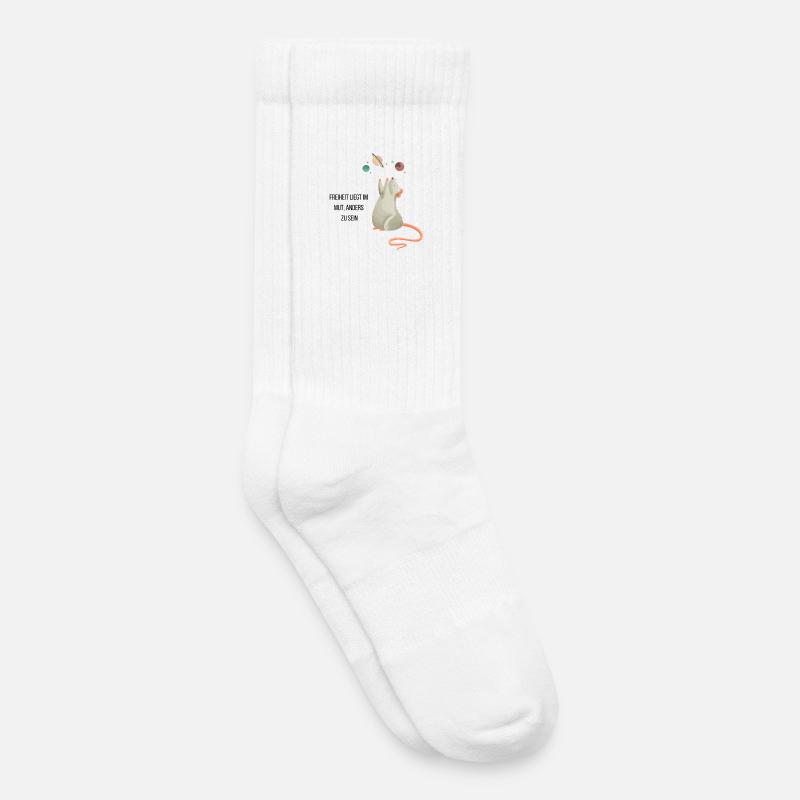 Souris de l’espace - Chaussettes de tennis bio enfant - blanc
