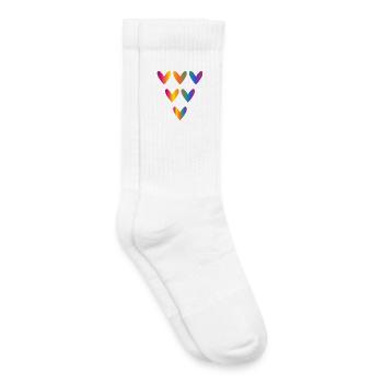 HERZ. HERZ. VALENTINSTAG. LIEBE. LIEBE. PAAR. - Kinder Tennissocken - Weiß - Rechts