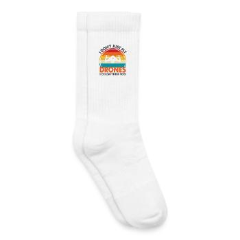 Ich fliege nicht nur Drohnen, ich lasse sie auch abstürzen - Kinder Tennissocken - Weiß - Rechts