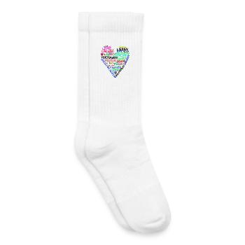 Text Herz Leben Liebe Frieden - Kinder Tennissocken - Weiß - Rechts