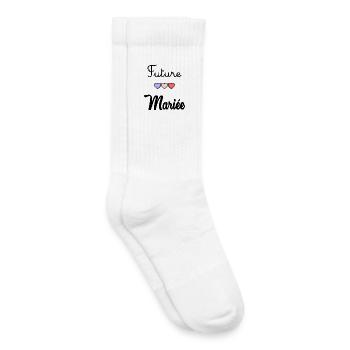 FUTURE MARIEE. EVJF - Chaussettes de tennis bio enfant - blanc - Droite