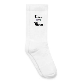 FUTURE MARIEE. EVJF. MARIEE. TEAM. TEAM MARIEE - Chaussettes de tennis bio enfant - blanc - Droite