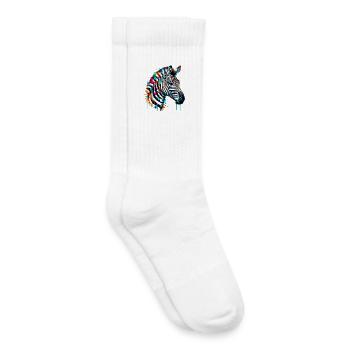 Zèbre - Chaussettes de tennis bio enfant - blanc - Droite