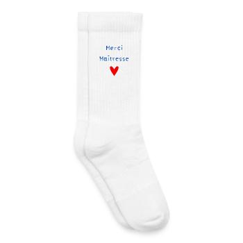 MERCI. MAÎTRESSE. MERCI MAÎTRESSE. MAITRESSE - Chaussettes de tennis bio enfant - blanc - Droite