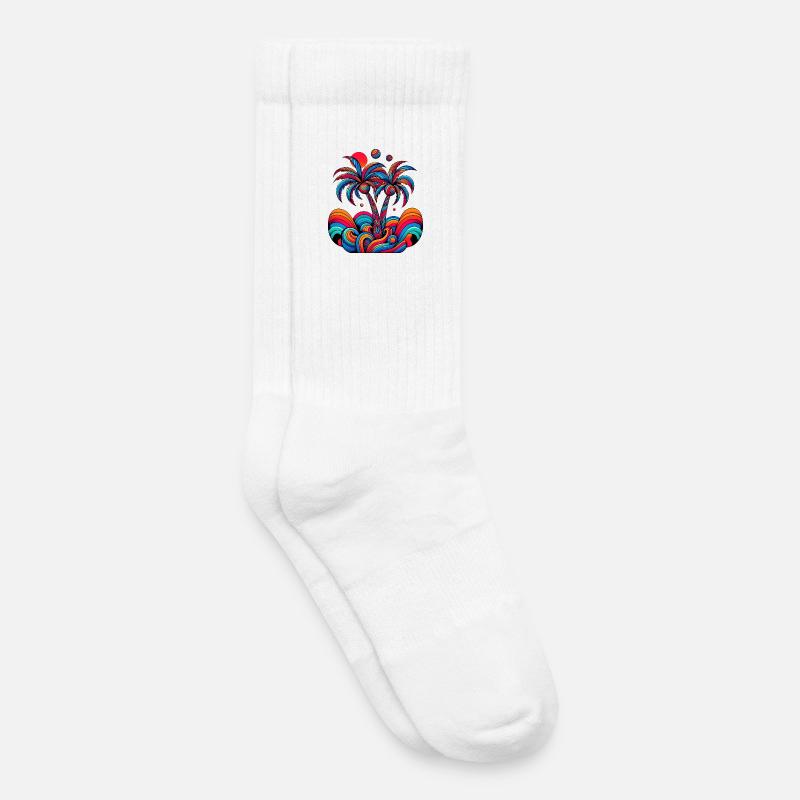Palmen - Kinder Tennissocken - Weiß