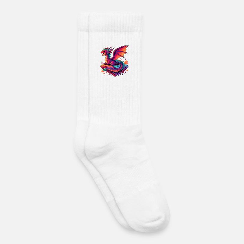 Drache - Kinder Tennissocken - Weiß