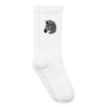 Zebra - Kinder Tennissocken - Weiß - Rechts