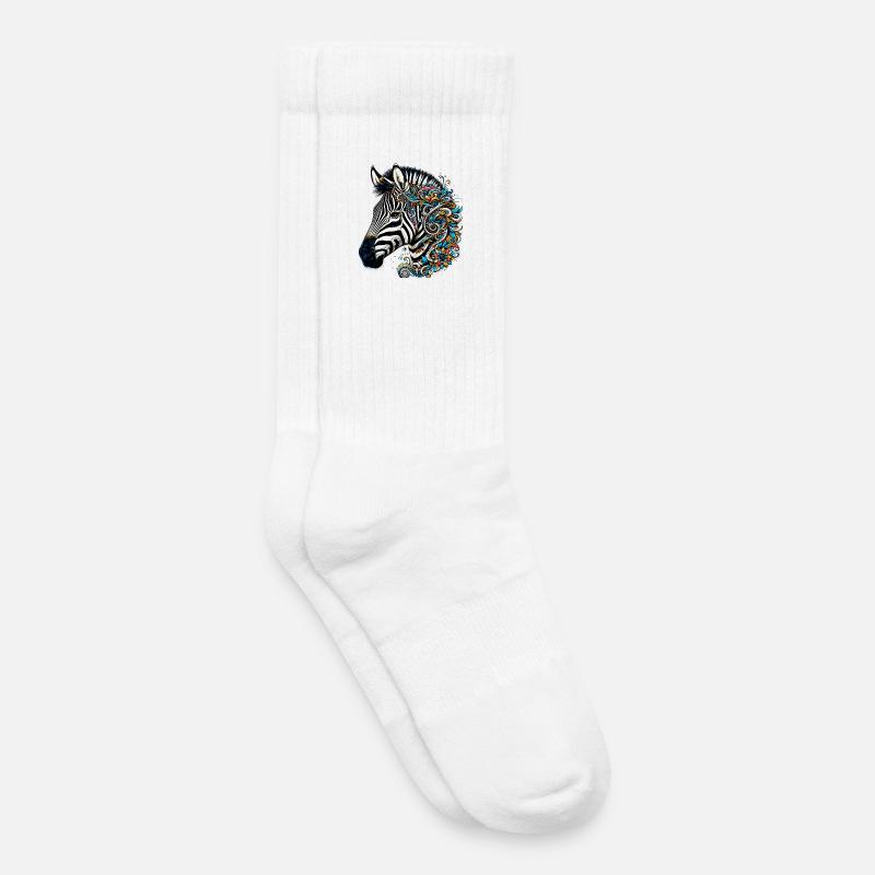 Zebra - Kinder Tennissocken - Weiß