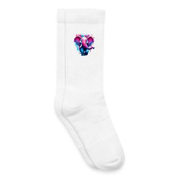 Éléphant - Chaussettes de tennis bio enfant - blanc - Droite