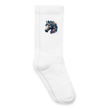 Cheval - Chaussettes de tennis bio enfant - blanc - Droite
