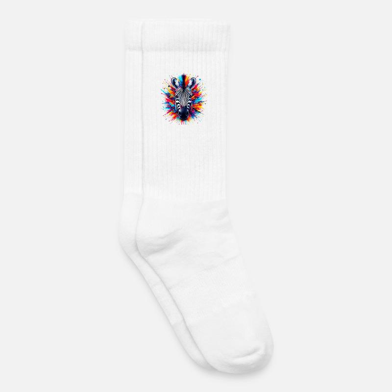 Zebra - Kinder Tennissocken - Weiß