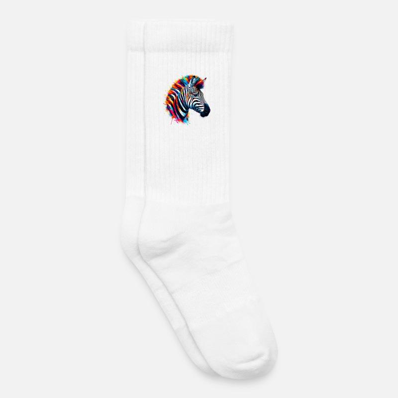 Zebra - Kinder Tennissocken - Weiß