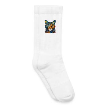 Katze - Kinder Tennissocken - Weiß - Rechts