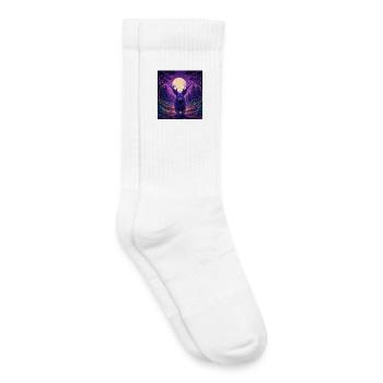 Mondlicht-Reh im Neonwald - Kinder Tennissocken - Weiß - Rechts