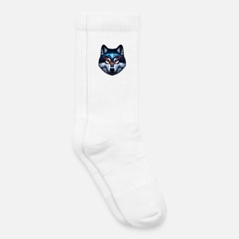 Wolf - Kids Tennis Socks - white