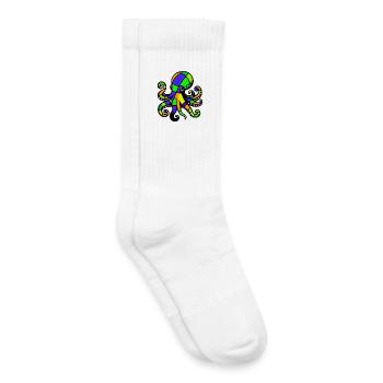 Pieuvre - Chaussettes de tennis bio enfant - blanc - Droite