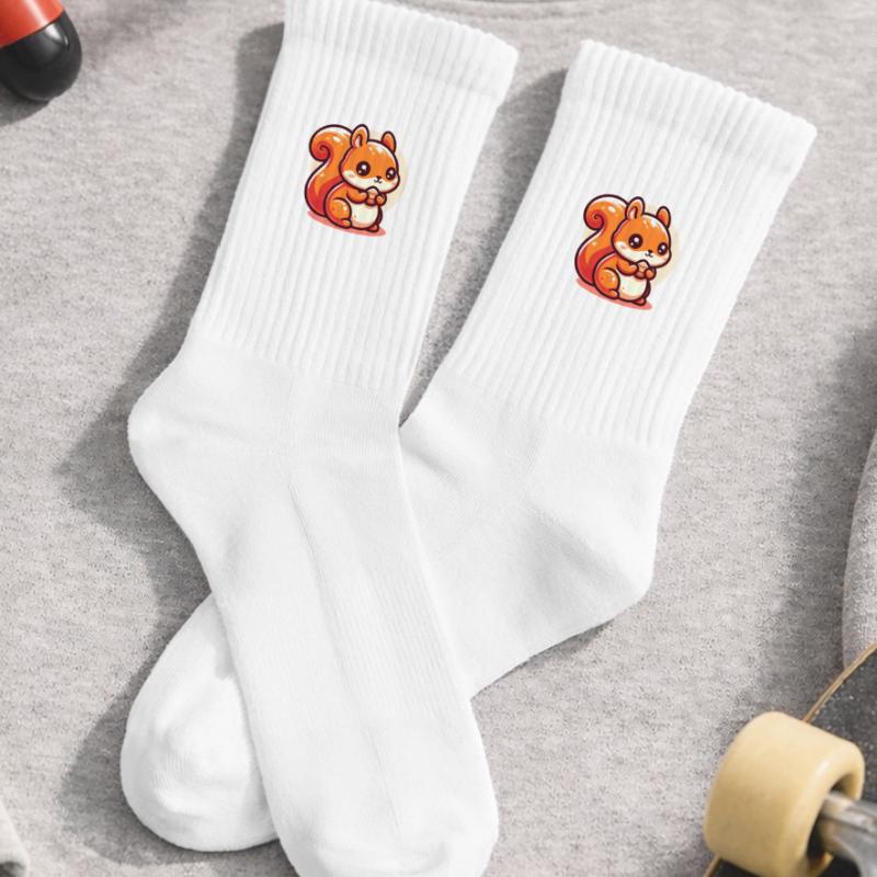 Cute Squirrel Eats a Seed Kids Tennis Socks
