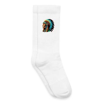 Amerikanisch, Indianer, Amerikaner - Kinder Tennissocken - Weiß - Rechts