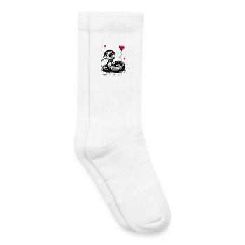 Snake with Heart Balloon - Heartful Creatures - Kids Tennis Socks - white - Right
