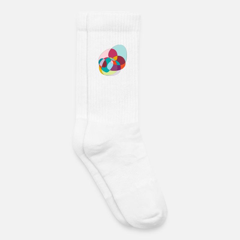 Verschlungene Farbkreise - Kinder Tennissocken - Weiß