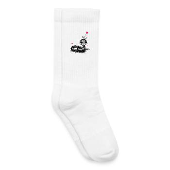 Snake with Heart Balloon - Heartful Creatures - Kids Tennis Socks - white - Right
