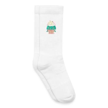 Niedliches Cupcake-Monster – Süß und verspielt - Kinder Tennissocken - Weiß - Rechts