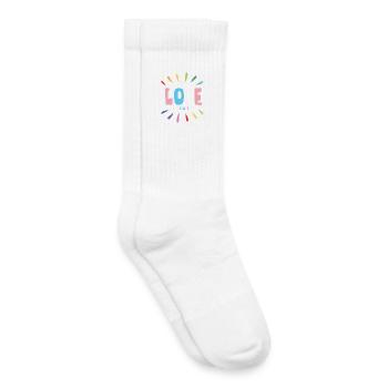 Mois de la fierté LGBT - Love is Love - Chaussettes de tennis bio enfant - blanc - Droite