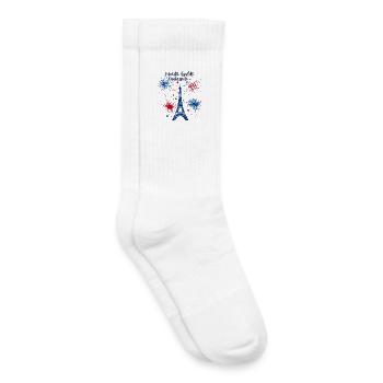 Liberté Egalité Fraternité - Chaussettes de tennis bio enfant - blanc - Droite