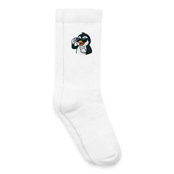 Cool penguin with sunglasses cartoon arctic - Kids Tennis Socks - white - Right