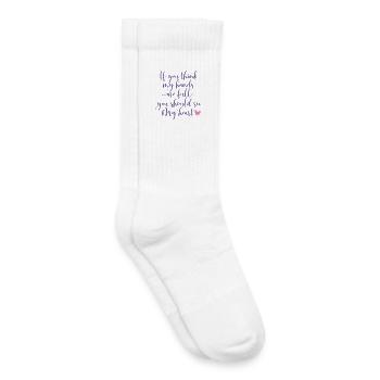 Conception de citation manuscrite inspirante - Chaussettes de tennis bio enfant - blanc - Droite