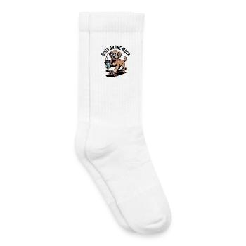 Dogs On The Move Skateboard Dog - Kids Tennis Socks - white - Right