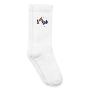 feuilles - Chaussettes de tennis bio enfant - blanc - Droite