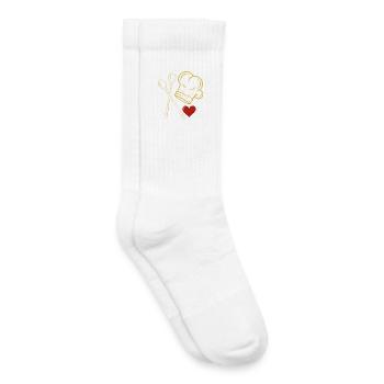 Chef's hat with heart and wooden spoons - Kids Tennis Socks - white - Right