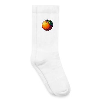 Modern Orange Illustration - Kids Tennis Socks - white - Right