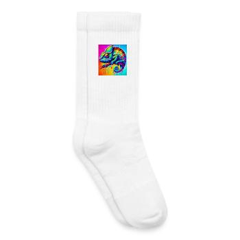 caméléon - Chaussettes de tennis bio enfant - blanc - Droite