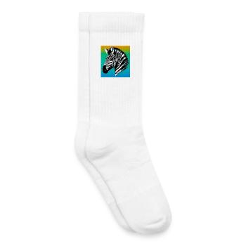 zebra - Kids Tennis Socks - white - Right