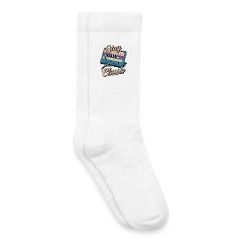Cassette Tape Stay Classic Illustration - Chaussettes de tennis bio enfant - blanc - Droite