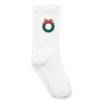 Kranz zu Weihnachten - Kinder Tennissocken - Weiß - Rechts