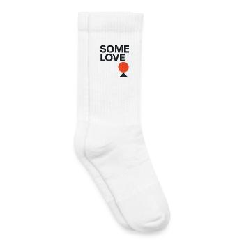 Minimalist "Some Love" Design – Geometric - Kids Tennis Socks - white - Right