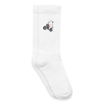 Ours blanc biker retro moto - Chaussettes de tennis bio enfant - blanc - Droite