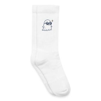 Schickes Gespenst mit Brille - Kinder Tennissocken - Weiß - Rechts