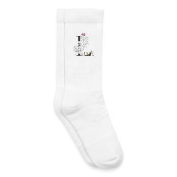 Lettre L Lilly - Chaussettes de tennis bio enfant - blanc - Droite