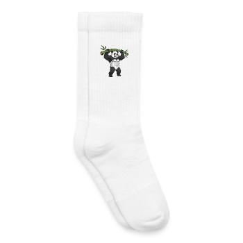 Panda Japan Bambus Kultur Fitness Gym Kraft - Kinder Tennissocken - Weiß - Rechts