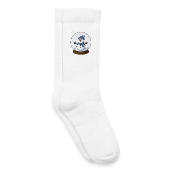 Snowman in a snow globe - Kids Tennis Socks - white - Right