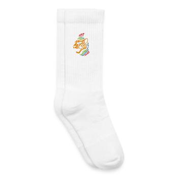 Tribal Tiger – Kraftvolles Ethno Design - Kinder Tennissocken - Weiß - Rechts