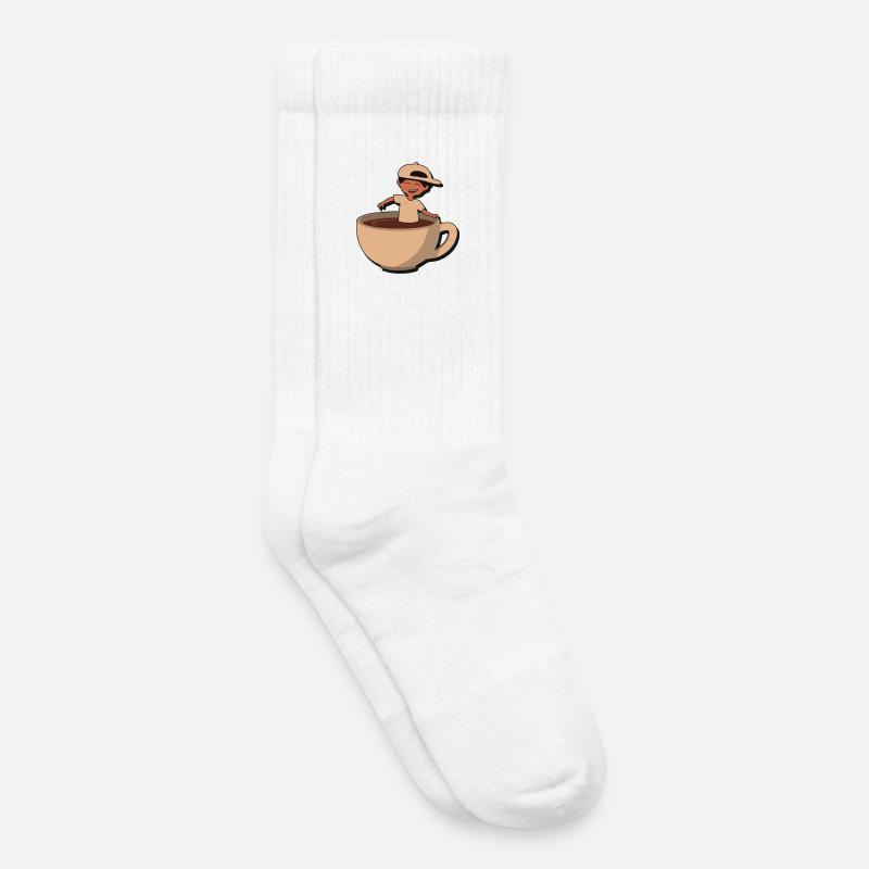 Cup Buddy Coffee Splash - Kids Tennis Socks - white