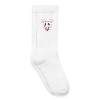 Bär Blumenmuster Lächeln - Kinder Tennissocken - Weiß - Rechts