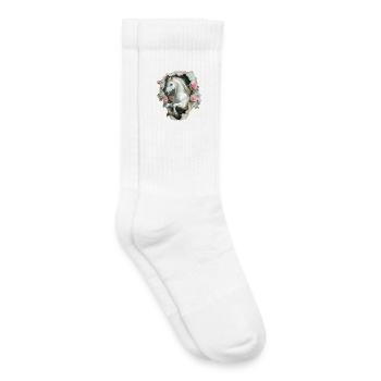 Cheval Vintage - Chaussettes de tennis bio enfant - blanc - Droite