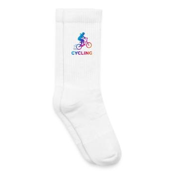 BMX Girl Cyclist Silhouette Gradient - Kinder Tennissocken - Weiß - Rechts